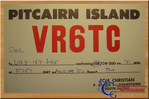 VP6 остров Питкерн - Pitcairn Island - Экспедиции на остров Питкерн и образцы полученных QSL - остров Питкерн в LotW - VP6BR - VR200PI - VR6TC - VR6ID - VP6R - VP6EU - VR6BX - VR6DB - VP6DB - VR6BB - VR6JJ - VP6PR - VP6AH - VP6PAC - VR6KY - mcg-club.ru