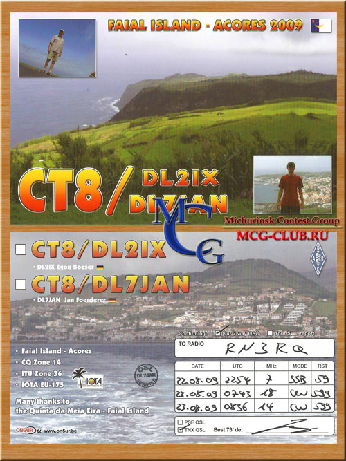 EU-175 - Central Azores group - Faial Island - Terceira Island - CR2F - CR2N - CR2W - CR2Y - CU7/DL5AXX - CU7/DL1MGB - CU7/DL8WAA - CU7MD - CT8/DL2IX - CT8/DL7JAN - CU3AA - CU3EJ - CU3F - CU7AA - mcg-club.ru