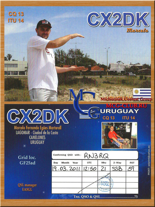 CX Уругвай - Uruguay - Экспедиции в Уругвай и образцы полученных QSL - Уругвай в LotW - CX8BBH - CX7CO - CX6VM - CW8B - CW2A - CX1FU - CW5W - CX2AQ - CX1AA - CX1CCC - CX1TG - CV4Y - CX2DK - CX2TQ - CX5ABM - CX5TR - CX7BF - CX9AU - CW6V - CX3HF - CX4SB - CX/DL2OE - CX1UI - CX2CN - CX5O - CX5UA - CX6BM - UA4WHX/CX - mcg-club.ru