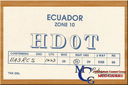 HC Эквадор - Ecuador - Экспедиции в Эквадор и образцы полученных QSL - Эквадор в LotW - HC1JQ - HC1OT - HC2SL - HC2AO - HC1HC - HC1MD - HC2AC - HC2/KF6ZWD - HC2A - HC2AD - HC2GF - HC2TDZ - HD2T - HC2/W7SE - HC5EG - HC7AE - HD0T - HD2A - HD2/HC2FU - HC2AQ - HC2/SM7BUA - HD081QRC - mcg-club.ru