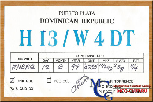 HI Доминиканская республика - Dominican Republic - Экспедиции в Доминиканскую республику и образцы полученных QSL - Доминиканская республика в LotW - HI3TEJ - HI3T - HI3JH - HI3ADJ - HI3/W4DT - HI8A - DL4ALI/HI9 - DL7AFS/HI9 - DJ7ZG/HI9 - T93M/HI9 - M0GDX/HI3 - HI6XQL - HI7/OE1DIA - HI8LAP - DJ2GM/HI9 - HI8UD - HI0UD - HI3/OE3GEA - DL1XAQ/HI8 - HA7TM/HI9 - N7OU/HI9 - SM0JHF/HI9 - HI3/N3SY - HI9/F5PLR - VE3LKU/HI8 - mcg-club.ru