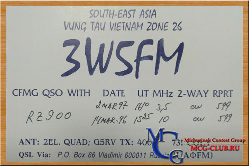 3W XV Вьетнам - Viet Nam - Экспедиции в Вьетнам и образцы полученных QSL - Вьетнам в LotW - 3W0A - 3W3RR - XV0SU - 3W6KS - XV9DT - XV4BM - 3W2XK - 3W3A - 3W5FM - 3W9XG - XV3NF - XV5HS - 3W9KJ - XV7SW - XV9JK - 3W2LWS - 3W2MAE - 3W4XX - 3W4DAY - 3W9QR - XV2NHL - XV2RZ - XV9BO - XV9NPS - XV9RH - XV9ZT - XV9FUD - XV9HL - 3W4KZ - mcg-club.ru