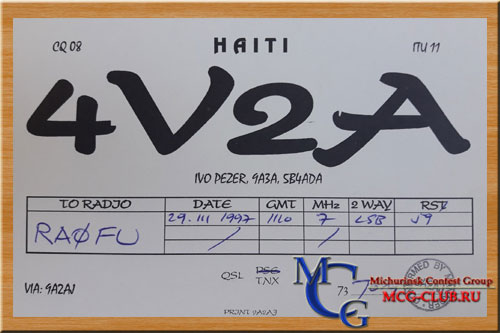 HH Гаити - Haiti - Экспедиции в Гаити и образцы полученных QSL - Гаити в LotW - HH7PV - HH2PK - HH4/K4QD - K4YT/HH2 - HH2B - HH2LQ - HH2/PY3SB - HH2VP - HH5/KC0W - 4V2A - HH2WW - 4V100RC - mcg-club.ru