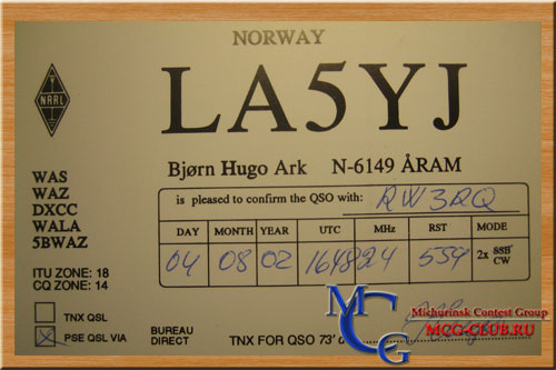 LA Норвегия - Norway - Экспедиции в Норвегию и образцы полученных QSL - Норвегия в LotW - LA5AD - LA5YJ - LA9DK - mcg-club.ru
