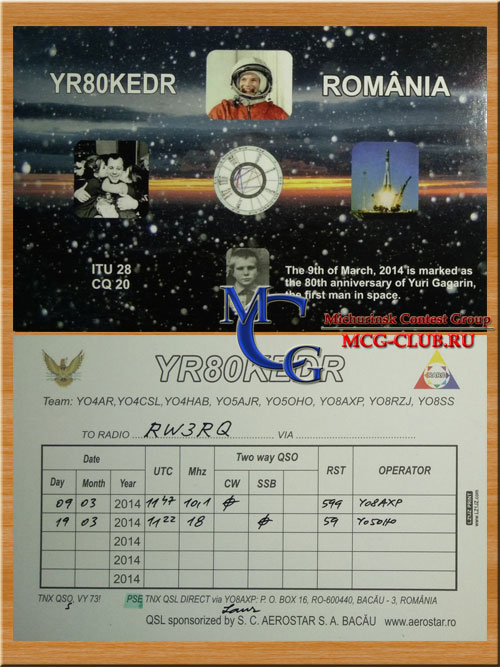 YO Румыния - Romania - Экспедиции в Румынию и образцы полученных QSL - Румыния в LotW - YR80KEDR - mcg-club.ru