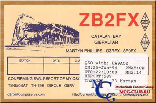 ZB2 Гибралтар - Gibraltar - Экспедиции в Гибралтар и образцы полученных QSL - Гибралтар в LotW - ZB2X - ZB2CN - ZB2/DJ7KJ - ZB2/F2JD - ZG2FX - ZB2/HB9FMD - ZB2/HB9DCQ - ZB2/DL2NWK - ZB2/DL5JAN - ZB2/DL7AFS - ZB2FX - ZB2/GM4FDM - ZB2IB - ZB2IQ - ZB2/OH2DT - ZB2/W5FI - ZB2EO - ZB2/G3TXF - ZB2GI - ZB2/GW3NYY - ZB2IF - ZB2/ON5UR - ZB2/PA3EWP - mcg-club.ru